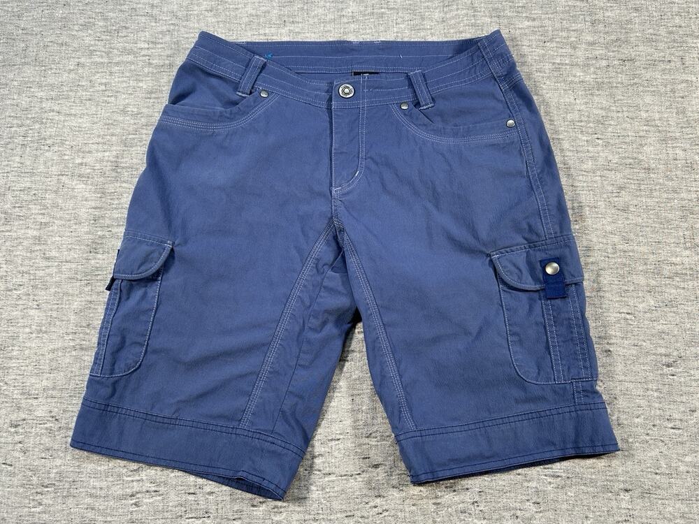 Kuhl Cargo Shorts Womens 6 10.5" Blue Pockets Stretch Hiking Outdoors Mountains